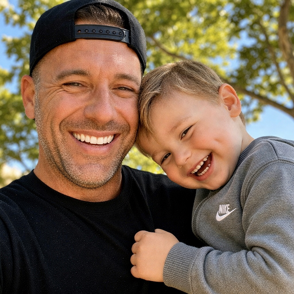 Dad and son selfie preview